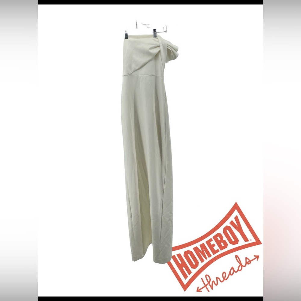 Black Halo Strapless Beige Gown - Picture 2 of 4